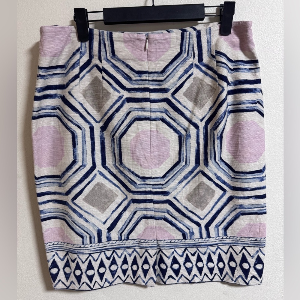 LOFT Geometric Print Skirt – Size 10 Cotton Blend - Picture 2 of 5